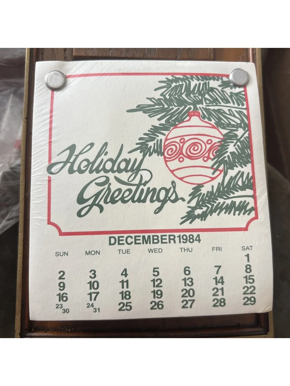 VTG SEAGRAM'S Extra Dry Gin Wall Advertising Calendar Holiday Greetings 1984